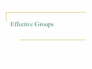 Effective Groups