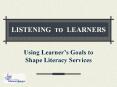 LISTENING TO LEARNERS PowerPoint PPT Presentation