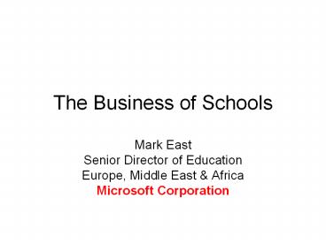 The Business of Schools
