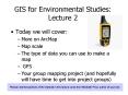 GIS for Environmental Studies: Lecture 2 PowerPoint PPT Presentation