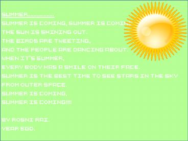 Summer''''''''''''''''''