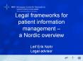Legal frameworks for patient information management  PowerPoint PPT Presentation