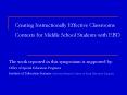Creating Instructionally Effective Classrooms Contexts for Middle School Students with EBD PowerPoint PPT Presentation