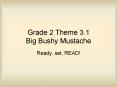 Grade 2 Theme 3'1 Big Bushy Mustache PowerPoint PPT Presentation
