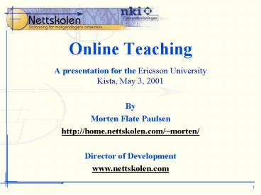 Online Teaching