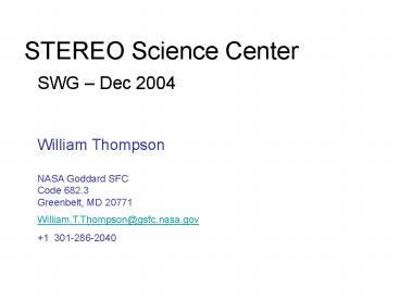 STEREO Science Center