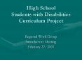High School Students with Disabilities Curriculum Project PowerPoint PPT Presentation