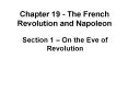 Chapter 19 The French Revolution and Napoleon PowerPoint PPT Presentation