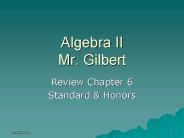 Algebra II Mr' Gilbert