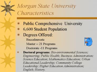 Morgan State University Characteristics