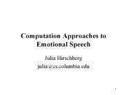 Computation Approaches to Emotional Speech