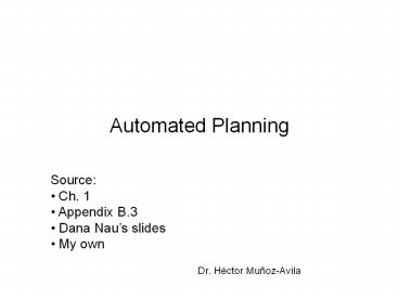 Automated Planning