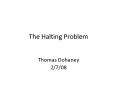 The Halting Problem PowerPoint PPT Presentation