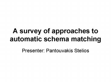 A survey of approaches to automatic schema matching