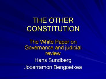 THE OTHER CONSTITUTION
