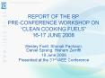 REPORT OF THE BP PRE-CONFERENCE WORKSHOP ON  PowerPoint PPT Presentation