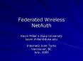 Federated Wireless NetAuth PowerPoint PPT Presentation