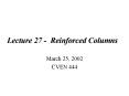 Lecture 27 Reinforced Columns PowerPoint PPT Presentation