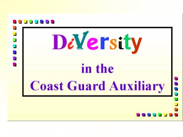 Diversity in the Coast Guard Auxiliary
