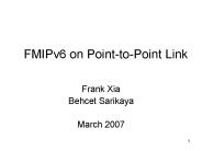 FMIPv6 on Point-to-Point Link