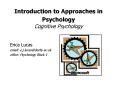 Introduction to Approaches in Psychology Cognitive Psychology PowerPoint PPT Presentation