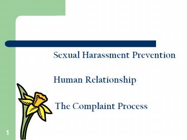 Sexual Harassment Prevention