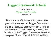 Trigger Framework Tutorial