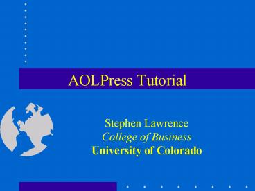 AOLPress Tutorial