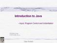 Introduction to Java           - Input, Program Control and Instantiation PowerPoint PPT Presentation