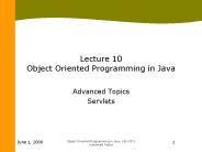 Object Oriented Programming in Java (95-707) Advanced Topics