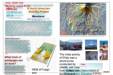 EHaz Six University CanadaUSMexico exchange program in Earth Hazards