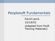 Peoplesoft Fundamentals