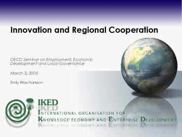 OECD Seminar on Employment, Economic Development and Local Governance