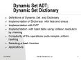 Dynamic Set ADT;  Dynamic Set Dictionary PowerPoint PPT Presentation