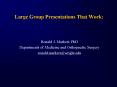 Large Group Presentations That Work: PowerPoint PPT Presentation
