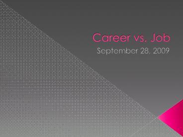Career vs' Job