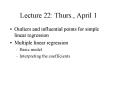 Lecture 22: Thurs., April 1 PowerPoint PPT Presentation