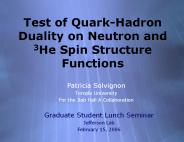 Test of Quark-Hadron Duality on Neutron and 3He Spin Structure Functions