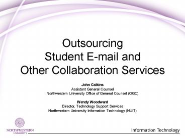 Outsourcing Student Email and Other Collaboration Services
