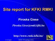 Site report for KFKI RMKI