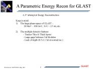 A Parametric Energy Recon for GLAST