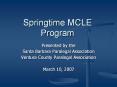 Springtime MCLE Program PowerPoint PPT Presentation