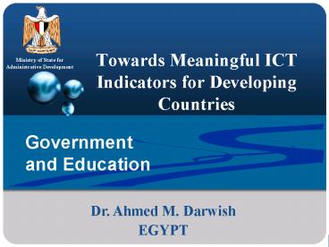 Towards Meaningful ICT Indicators for Developing Countries