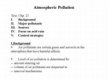 Atmospheric Pollution