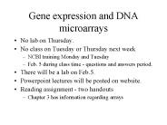 Gene expression and DNA microarrays