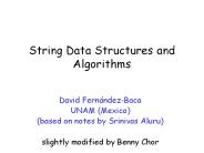 String Data Structures and Algorithms
