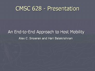 CMSC 628 - Presentation