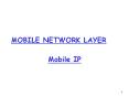 MOBILE NETWORK LAYER PowerPoint PPT Presentation