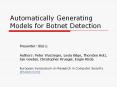 Automatically Generating Models for Botnet Detection PowerPoint PPT Presentation