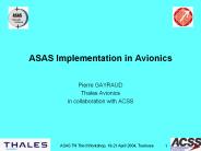 ASAS Implementation in Avionics